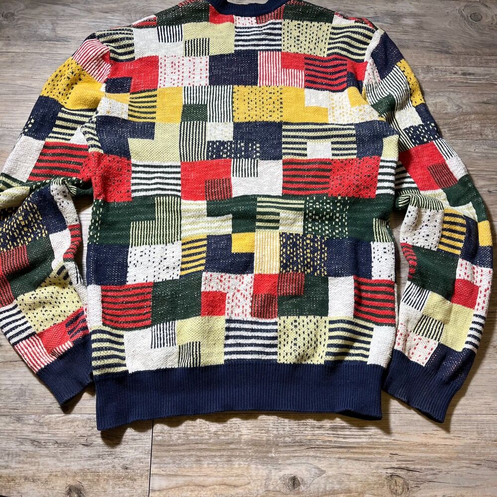 O'Hanlon Mills Sweater Men's Medium Knit Patchwork Urban Outfitters Multicolor - Picture 2 of 11